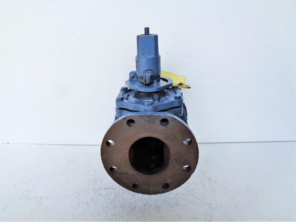 Dezurik 4" 2-Way Flanged Plug Valve, Carbon Iron, 9070593R004